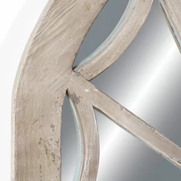 Decorative Mirrors-Kirkland's Home Cream Vintage Fir Wood Arch Framed Mirror