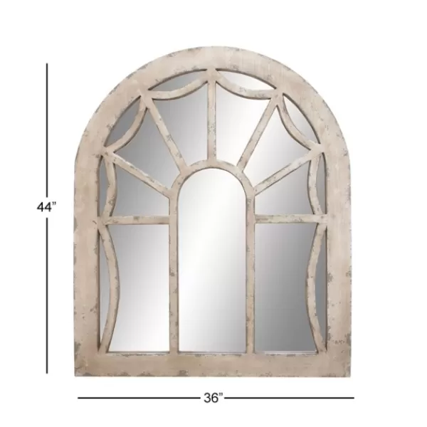 Decorative Mirrors-Kirkland's Home Cream Vintage Fir Wood Arch Framed Mirror