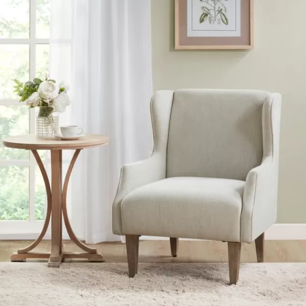 Accent Chairs-Kirkland's Home Cream Wingback Martha Stewart Accent Chair Ivory