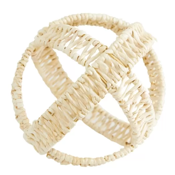 Decorative Accents-Kirkland's Home Cream Woven Decorative Orbs, Set Of 3 White