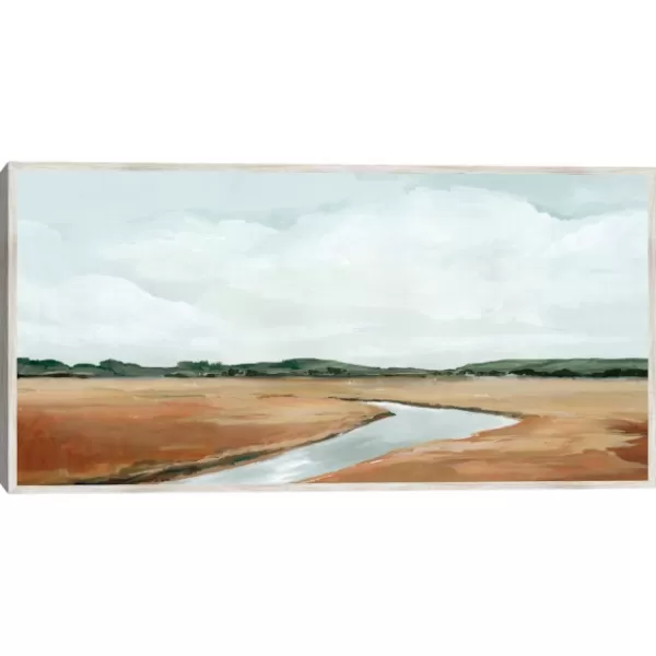 Framed Art-Kirkland's Home Creekside Landscape Framed Wall Art Brown/Blue/White