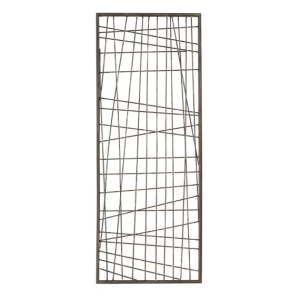 Wall Plaques-Kirkland's Home Crosshatch Metal Frame Plaque Brown