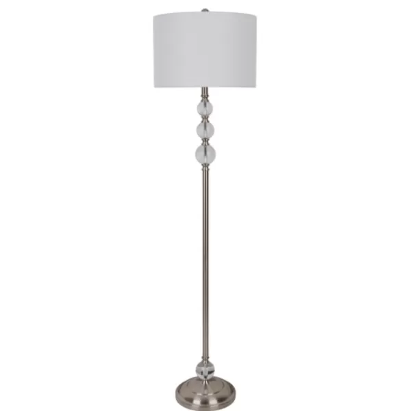 Floor Lamps-Kirkland's Home Crystal Orb Stacked Floor Lamp, 60 In. White