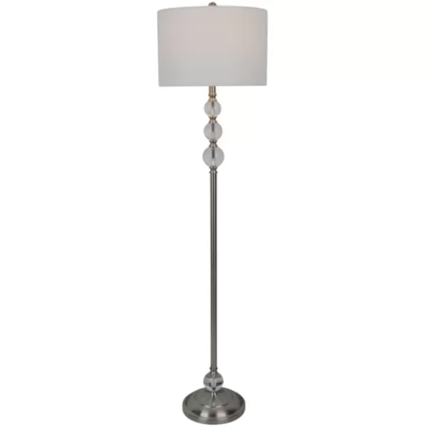 Floor Lamps-Kirkland's Home Crystal Orb Stacked Floor Lamp, 60 In. White