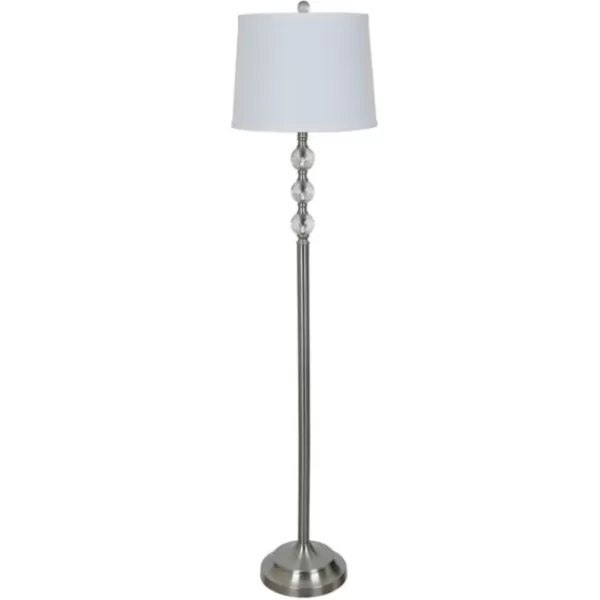 Floor Lamps-Kirkland's Home Crystal Spheres Brushed Nickel Floor Lamp White