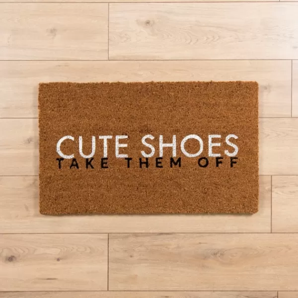 Doormats-Kirkland's Home Cute Shoes Coir Doormat Brown/White