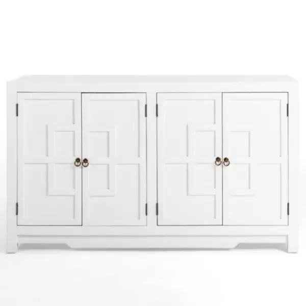 Cabinets & Sideboards-Kirkland's Home Cyra 4-Door Wood Cabinet White