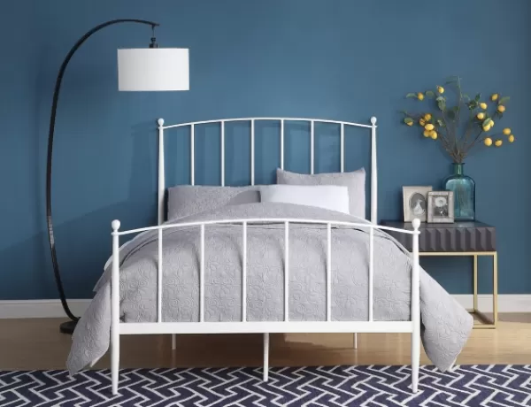 Beds & Headboards-Kirkland's Home Daisy Modern Arch Full Bed Frame White