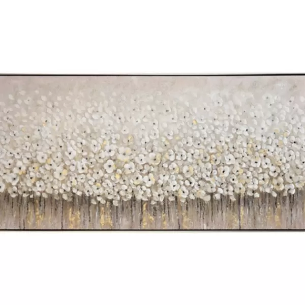 Canvas Art-Kirkland's Home Dancing Flowers Textured Canvas Art Print White/Gray/Brown