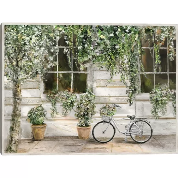 Framed Art-Kirkland's Home Dans La Ville Framed Canvas Art Print Green/White