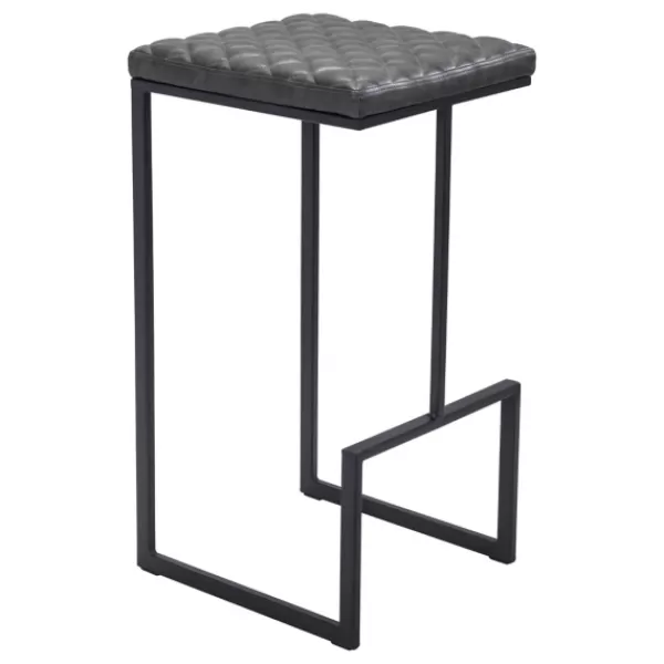 Bar Stools & Counter Height Stools-Kirkland's Home Dark And Black Upholstered Barstool Gray