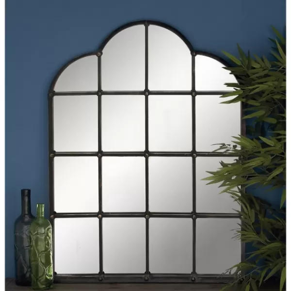 Decorative Mirrors-Kirkland's Home Dark Crown Frame Windowpane Mirror