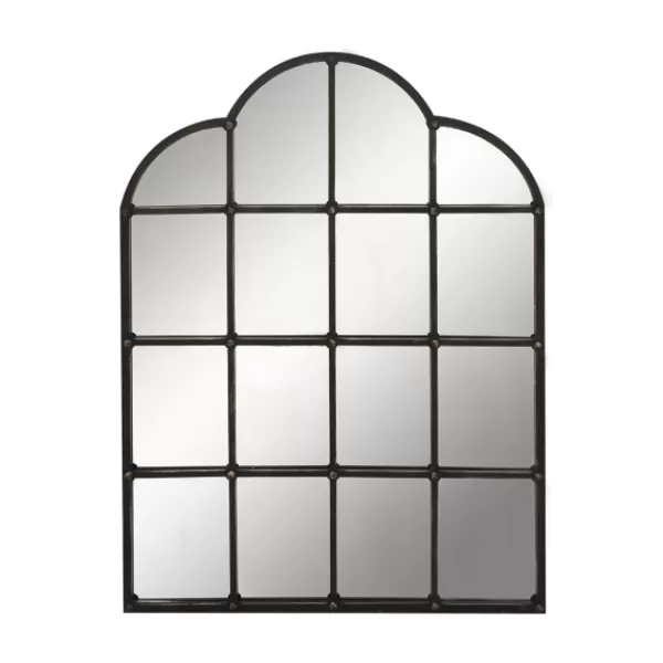 Decorative Mirrors-Kirkland's Home Dark Crown Frame Windowpane Mirror