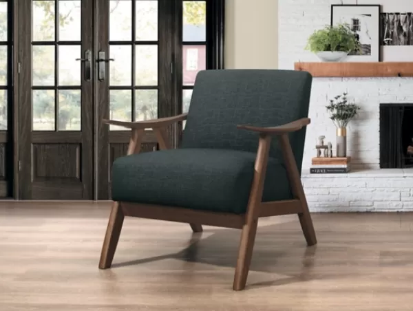 Accent Chairs-Kirkland's Home Dark Mid-Century Hazel Frame Accent Chair Gray