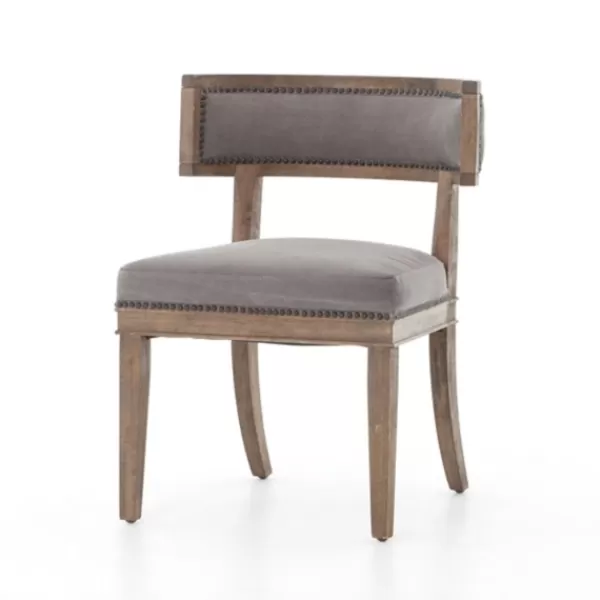 Dining Chairs-Kirkland's Home Dark Moon Canvas Upholstered Dining Chair Gray