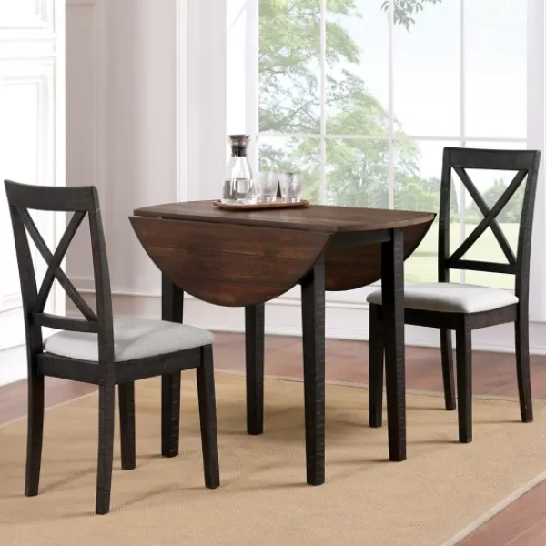 Dining Tables-Kirkland's Home Dark Oak And Walnut 3-Pc. Dining Set Brown