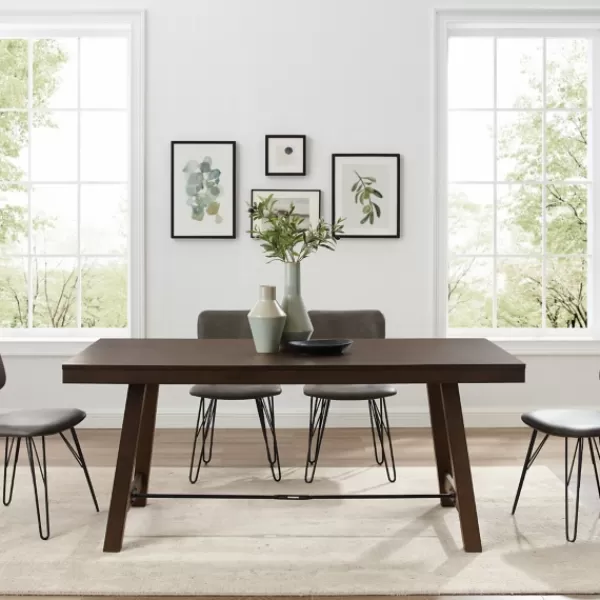 Dining Tables-Kirkland's Home Dark Oak Wood Rustic Dining Table