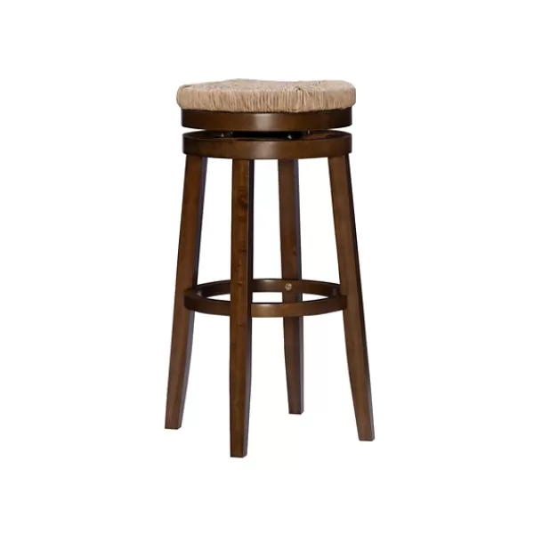 Bar Stools & Counter Height Stools-Kirkland's Home Dark Seagrass Swivel Bar Stool Brown