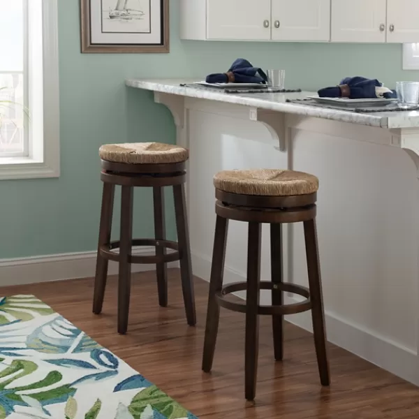 Bar Stools & Counter Height Stools-Kirkland's Home Dark Seagrass Swivel Bar Stool Brown