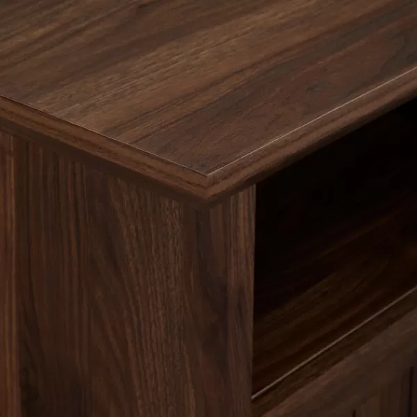 Tv Stands & Media Consoles-Kirkland's Home Dark Walnut Grooved Door Corner Tv Stand Brown
