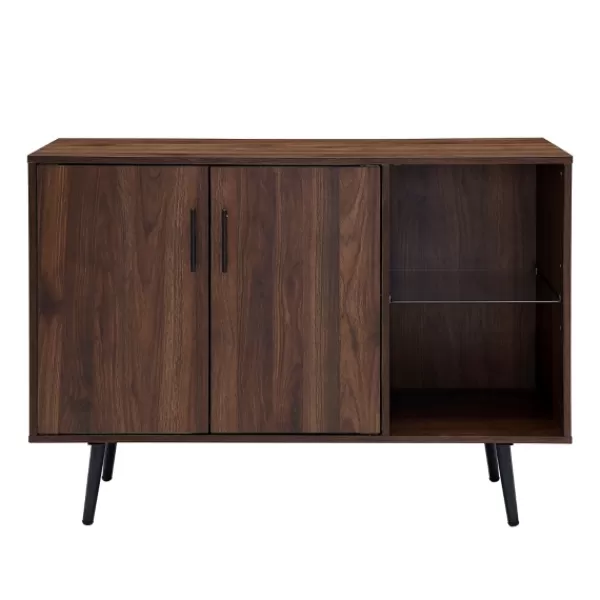 Console Tables-Kirkland's Home Dark Walnut Mid-Century Console Table Brown