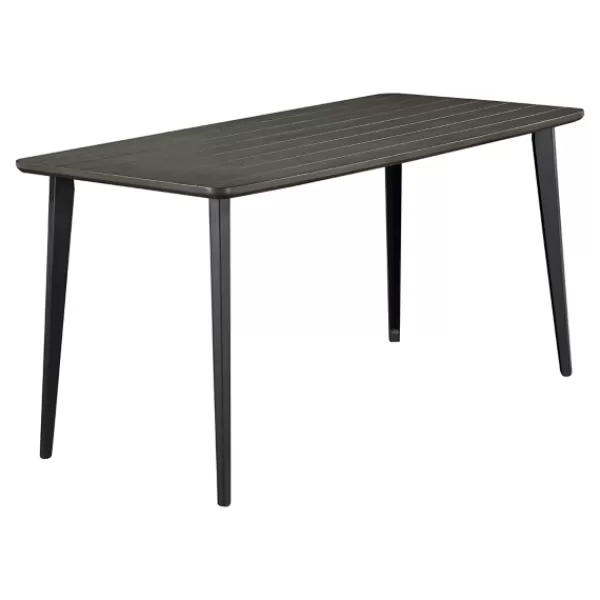 Dining Tables-Kirkland's Home Dark Wood And Metal Dining Table Gray