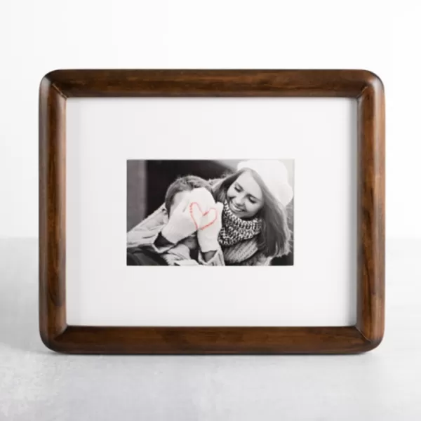 Picture Frames-Kirkland's Home Dark Wood Round Corner Picture Frame, 4X6 Brown