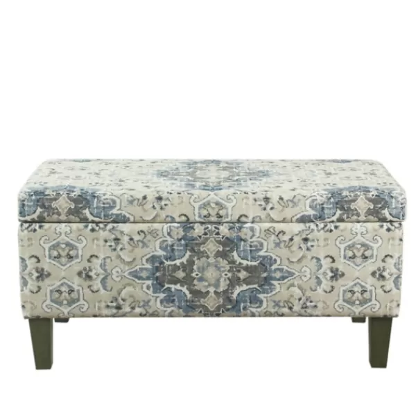 Benches & Ottomans-Kirkland's Home Decorative Antique Storage Bench Blue