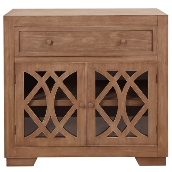 Cabinets & Sideboards-Kirkland's Home Decorative Doors Wood Cabinet Brown