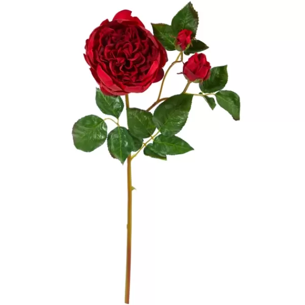 Stems & Bouquets-Kirkland's Home Deep Blooming Rose Stems, Set Of 6 Red