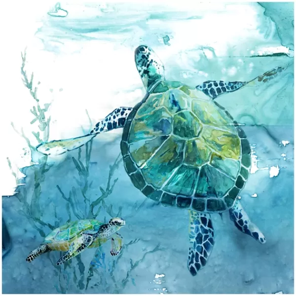 Canvas Art-Kirkland's Home Delray Sea Turtle Ii Giclee Canvas Art Print Blue