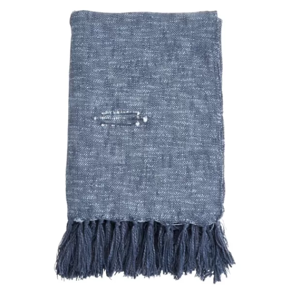 Blankets & Throws-Kirkland's Home Denim With Fringe Throw Blanket Blue