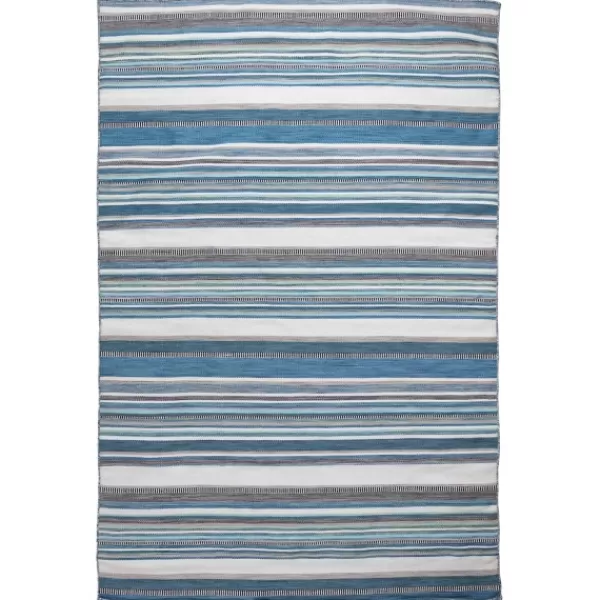 Outdoor Rugs-Kirkland's Home Dhurri Stripe Indoor/Outdoor Area Rug, 5X7 Blue