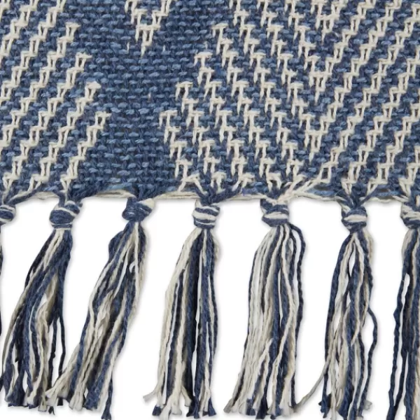 Blankets & Throws-Kirkland's Home Diamond Fringe Throw Blue