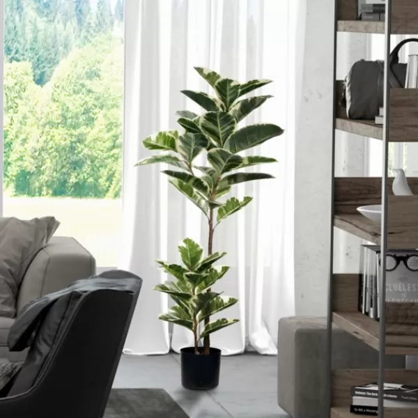 Trees & Topiaries-Kirkland's Home Dieffenbachia Tree In Black Planter