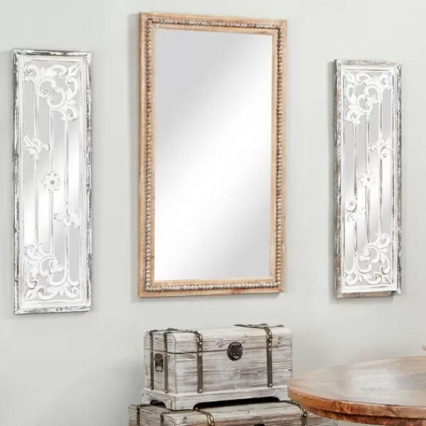 Decorative Mirrors-Kirkland's Home Distressed Brown Wooden Frame Wall Mirror