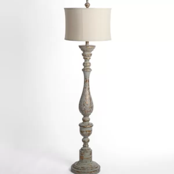 Floor Lamps-Kirkland's Home Distressed Eloise Floor Lamp Ivory