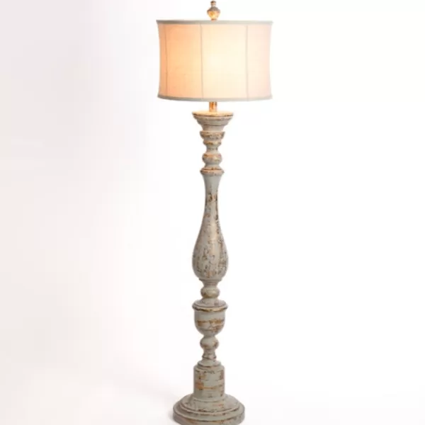 Floor Lamps-Kirkland's Home Distressed Eloise Floor Lamp Ivory