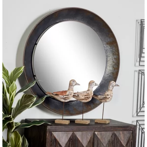 Framed Mirrors-Kirkland's Home Distressed Galvanized Curved Framed Mirror