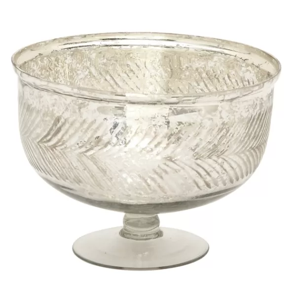 Decorative Bowls & Jars-Kirkland's Home Distressed Glass Pedestal Bowl Silver