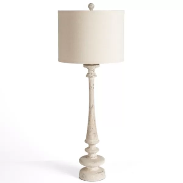 Buffet Lamps-Kirkland's Home Distressed Ivory Lucy Buffet Lamp Tan