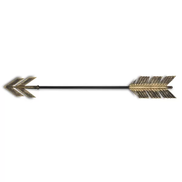 Wall Plaques-Kirkland's Home Distressed Metal Decorative Arrow Wall Plaque Gold/Black