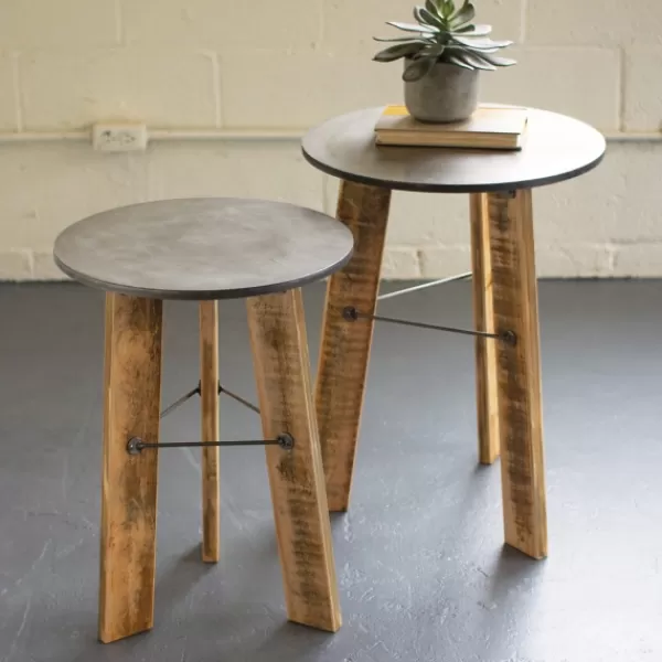 Accent & End Tables-Kirkland's Home Distressed Recycled Wood 2-Pc. Accent Table Set Brown