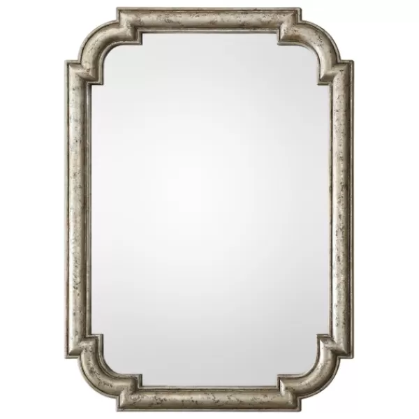 Decorative Mirrors-Kirkland's Home Distressed Silver Leaf Wooden Frame Wall Mirror