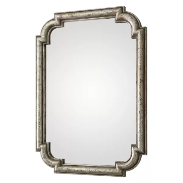 Decorative Mirrors-Kirkland's Home Distressed Silver Leaf Wooden Frame Wall Mirror