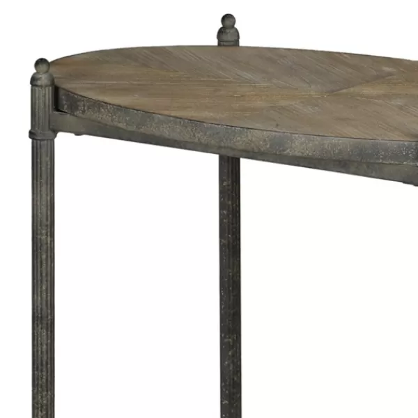 Accent & End Tables-Kirkland's Home Distressed Vintage Rolling Cart Accent Table Tan