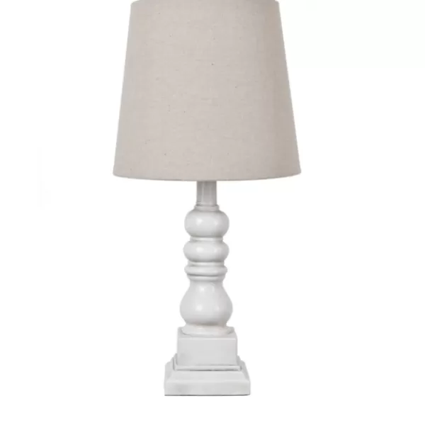 Table Lamps-Kirkland's Home Distressed White Candlestick Table Lamp Ivory