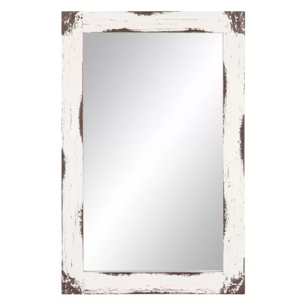 Decorative Mirrors-Kirkland's Home Distressed White Reclaimed Wood Wall Mirror