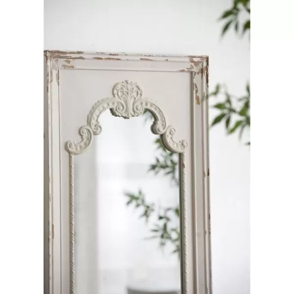 Decorative Mirrors-Kirkland's Home Distressed White Scroll Framed Wall Mirror