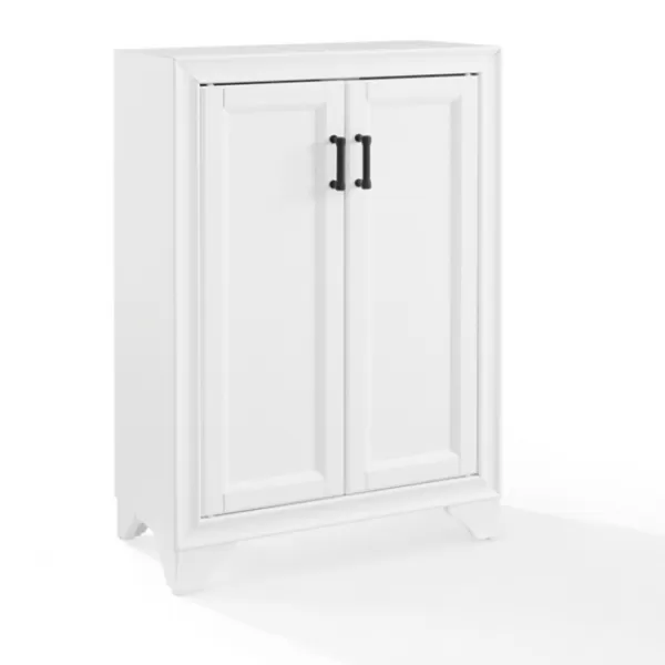 Bathroom Furniture-Kirkland's Home Distressed Wood Accent Cabinet White